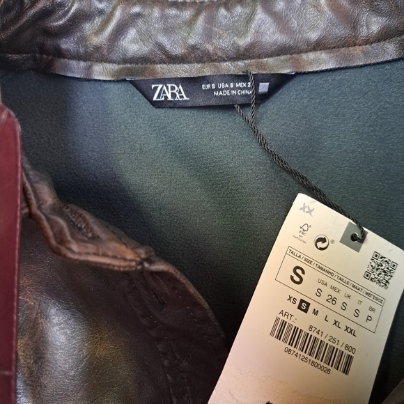 ZARA Washed Faux Leather Dress - Picture 8 of 10